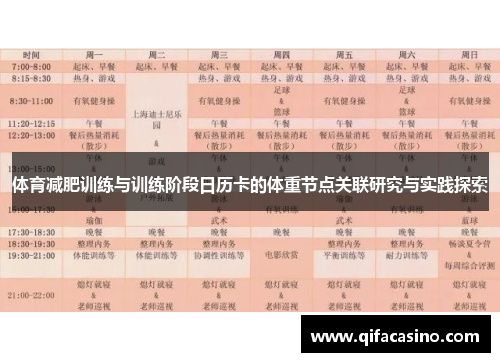 体育减肥训练与训练阶段日历卡的体重节点关联研究与实践探索